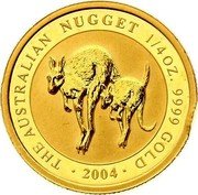 Australia 25 Dollars Crouching kangaroos 2004 KM# 903.1 THE AUSTRALIAN NUGGET 2014 1/4 OZ. 9999 GOLD coin reverse Australia 25 Dollars Crouching kangaroos 2004 KM# 903.1 THE AUSTRALIAN NUGGET 2014 1/4 OZ. 9999 GOLD coin reverse