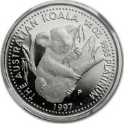 Australia 25 Dollars (Koala) THE AUSTRALIAN KOALA 1/4 OZ. 9995 PLATINNUM ∙ 1997 ∙ coin reverse Australia 25 Dollars (Koala) THE AUSTRALIAN KOALA 1/4 OZ. 9995 PLATINNUM ∙ 1997 ∙ coin reverse