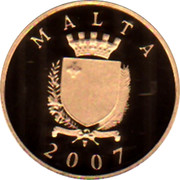Malta 25 Liri 450th Anniversary of Jean de la Valette (2007) Proof KM# 124 MALTA 2007 coin obverse Malta 25 Liri 450th Anniversary of Jean de la Valette (2007) Proof KM# 124 MALTA 2007 coin obverse