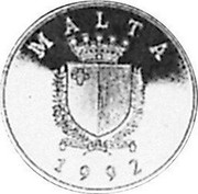 Malta 25 Liri 50th Anniversary of George Cross Award 1992 Proof KM# 101 MALTA 1992 coin obverse Malta 25 Liri 50th Anniversary of George Cross Award 1992 Proof KM# 101 MALTA 1992 coin obverse