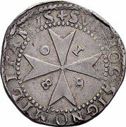 Malta 3 Tari Gregorio Carafa 1680 KM# 112 SVB HOC SIGNO MILITAMVS 1680 coin reverse Malta 3 Tari Gregorio Carafa 1680 KM# 112 SVB HOC SIGNO MILITAMVS 1680 coin reverse