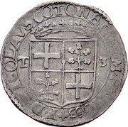 Malta 3 Tari (Nicolas Cotoner) KM# 101 F D NICOLAVS COTONER M M H H 1663 T 3 coin obverse Malta 3 Tari (Nicolas Cotoner) KM# 101 F D NICOLAVS COTONER M M H H 1663 T 3 coin obverse