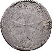 Malta 3 Tari (Nicolas Cotoner) KM# 101 SVB HOC SIGNO MILITAMVS 1664 coin reverse Malta 3 Tari (Nicolas Cotoner) KM# 101 SVB HOC SIGNO MILITAMVS 1664 coin reverse