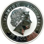 Australia 30 Dollars Year of the Monkey - Colored 2004 MS-BU ELIZABETH II AUSTRALIA 30 DOLLARS IRB coin obverse Australia 30 Dollars Year of the Monkey - Colored 2004 MS-BU ELIZABETH II AUSTRALIA 30 DOLLARS IRB coin obverse