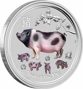 Australia 30 Dollars Year of the Pig Gemstone 2019 P Proof YEAR OF THE PIG P coin reverse Australia 30 Dollars Year of the Pig Gemstone 2019 P Proof YEAR OF THE PIG P coin reverse