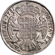Malta 30 Tari Emmanuel de Rohan 1781 KM# 327 HOSPITA∙ET / S∙ / SEP∙HIERUS∙1781 T∙ / 30 coin reverse Malta 30 Tari Emmanuel de Rohan 1781 KM# 327 HOSPITA∙ET / S∙ / SEP∙HIERUS∙1781 T∙ / 30 coin reverse