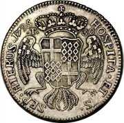 Malta 30 Tari KM# 335.2 Standard Coinage HOSPITA∙ ET S∙ SEP∙ HIERUS∙ 1789 ∙T∙ 30 coin reverse Malta 30 Tari KM# 335.2 Standard Coinage HOSPITA∙ ET S∙ SEP∙ HIERUS∙ 1789 ∙T∙ 30 coin reverse