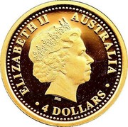 Australia 4 Dollars Eureka Stockade 2004 ELIZABETH II AUSTRALIA 4 DOLLARS IRB coin obverse Australia 4 Dollars Eureka Stockade 2004 ELIZABETH II AUSTRALIA 4 DOLLARS IRB coin obverse