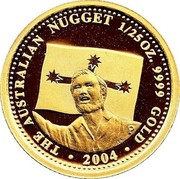 Australia 4 Dollars Eureka Stockade 2004 THE AUSTRALIAN NUGGET 1/25 OZ. 9999 GOLD 2004 coin reverse Australia 4 Dollars Eureka Stockade 2004 THE AUSTRALIAN NUGGET 1/25 OZ. 9999 GOLD 2004 coin reverse