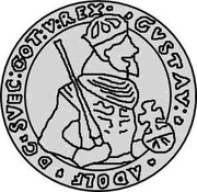 Estonia 4 Marka Gustav II Adolf 1623 KM# 5.2 GVSTAV : ADOLF ∙ DG ∙ SVEC : GOT : V : REX ∙ coin obverse Estonia 4 Marka Gustav II Adolf 1623 KM# 5.2 GVSTAV : ADOLF ∙ DG ∙ SVEC : GOT : V : REX ∙ coin obverse