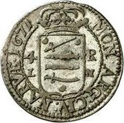Estonia 4 Ore (Carl XI) KM# 4.2 MON : ARG : CIV : NARVA : 1671 4 - R LN coin reverse Estonia 4 Ore (Carl XI) KM# 4.2 MON : ARG : CIV : NARVA : 1671 4 - R LN coin reverse