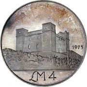 Malta 4 Pounds St. Agatha's Tower at Gammieh - Old arms 1975 KM# 32 LM4 1975 coin reverse Malta 4 Pounds St. Agatha's Tower at Gammieh - Old arms 1975 KM# 32 LM4 1975 coin reverse