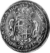 Malta 4 Tari Marcantonio Zondadari (1720-1722) KM# 163 MARCVS ANTONIVS ZONDODARI M M HOS H F coin reverse