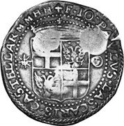 Malta 4 Tari ND (1636-51) KM# 129 Countermarked Coinage F IO PAVLVS LASCARIS CASTELAR MMHH coin reverse Malta 4 Tari ND (1636-51) KM# 129 Countermarked Coinage F IO PAVLVS LASCARIS CASTELAR MMHH coin reverse