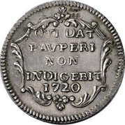 Malta 4 Tari Marcantonio Zondadari 1720 KM# 162 QVI DAT PAVPERI NON INDIGEBIT 1720 coin reverse Malta 4 Tari Marcantonio Zondadari 1720 KM# 162 QVI DAT PAVPERI NON INDIGEBIT 1720 coin reverse