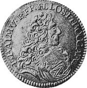 Malta 4 Zecchini Ramon Perellos y Roccaful 1719 KM# 153 E RAIMV PERELLOS.... coin obverse Malta 4 Zecchini Ramon Perellos y Roccaful 1719 KM# 153 E RAIMV PERELLOS.... coin obverse