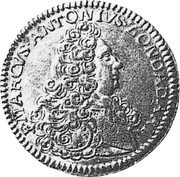 Malta 4 Zecchini Marcantonio Zondadari 1721 KM# 166 MARCVS ANTONIVS. ZONDADARI coin obverse Malta 4 Zecchini Marcantonio Zondadari 1721 KM# 166 MARCVS ANTONIVS. ZONDADARI coin obverse