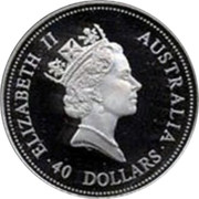 Australia 40 Dollars Emu 1997 P Proof ELIZABETH II AUSTRALIA 40 DOLLARS RDM coin obverse Australia 40 Dollars Emu 1997 P Proof ELIZABETH II AUSTRALIA 40 DOLLARS RDM coin obverse