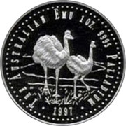 Australia 40 Dollars Emu 1997 P Proof THE AUSTRALIAN EMU 1 OZ. 9995 PALLADIUM 1997 P coin reverse Australia 40 Dollars Emu 1997 P Proof THE AUSTRALIAN EMU 1 OZ. 9995 PALLADIUM 1997 P coin reverse