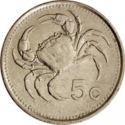 Malta 5 Cents 1986 Proof KM# 77 Reform Coinage 5C coin reverse Malta 5 Cents 1986 Proof KM# 77 Reform Coinage 5C coin reverse
