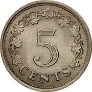 Malta 5 Cents Altar in the Temple of Hagar Qim 1976 (M) KM# 10 5 CENTS coin reverse Malta 5 Cents Altar in the Temple of Hagar Qim 1976 (M) KM# 10 5 CENTS coin reverse