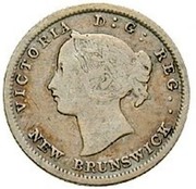 Canada 5 Cents Victoria 1862 KM# 7 VICTORIA D: G: REG: NEW BRUNSWICK coin obverse Canada 5 Cents Victoria 1862 KM# 7 VICTORIA D: G: REG: NEW BRUNSWICK coin obverse