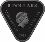 Australia 5 Dollars 45th Anniversary - AC/DC 2018 Proof 5 DOLLARS ELIZABETH II AUSTRALIA 2018 IRB coin obverse Australia 5 Dollars 45th Anniversary - AC/DC 2018 Proof 5 DOLLARS ELIZABETH II AUSTRALIA 2018 IRB coin obverse
