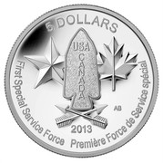 Canada 5 Dollars Devil's Brigade 2013 Proof KM# 1498 5 DOLLARS USA CANADA 2013 AB FIRST SPECIAL SERVICE FORCE PREMIERE FORCE DE SERVICE SPECIAL coin reverse Canada 5 Dollars Devil's Brigade 2013 Proof KM# 1498 5 DOLLARS USA CANADA 2013 AB FIRST SPECIAL SERVICE FORCE PREMIERE FORCE DE SERVICE SPECIAL coin reverse