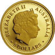Australia 5 Dollars Discover Australia - King Brown Snake 2008 ELIZABETH II AUSTRALIA 5 DOLLARS coin obverse Australia 5 Dollars Discover Australia - King Brown Snake 2008 ELIZABETH II AUSTRALIA 5 DOLLARS coin obverse