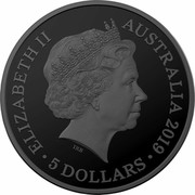 Australia 5 Dollars Echoes of Australian Fauna - Night Parrot 2019 ELIZABETH II AUSTRALIA 2019 5 DOLLARS IRB coin obverse Australia 5 Dollars Echoes of Australian Fauna - Night Parrot 2019 ELIZABETH II AUSTRALIA 2019 5 DOLLARS IRB coin obverse