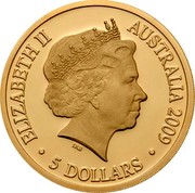 Australia 5 Dollars International Polar Year. Mawson Davis & Casey 2009 Proof ELIZABETH II AUSTRALIA 2009 5 DOLLARS coin obverse Australia 5 Dollars International Polar Year. Mawson Davis & Casey 2009 Proof ELIZABETH II AUSTRALIA 2009 5 DOLLARS coin obverse