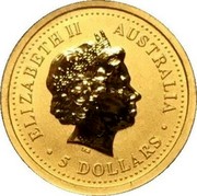 Australia 5 Dollars Kangaroos (Jumping) 2004 Proof ELIZABETH II AUSTRALIA • 5 DOLLARS • IRB coin obverse Australia 5 Dollars Kangaroos (Jumping) 2004 Proof ELIZABETH II AUSTRALIA • 5 DOLLARS • IRB coin obverse