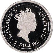 Australia 5 Dollars Koala 1997 P ELIZABETH II AUSTRALIA ∙ 5 DOLLARS ∙ RDM coin obverse Australia 5 Dollars Koala 1997 P ELIZABETH II AUSTRALIA ∙ 5 DOLLARS ∙ RDM coin obverse