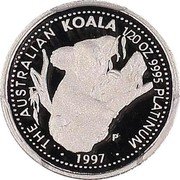 Australia 5 Dollars Koala 1997 P THE AUSTRALIAN KOALA 1/20 OZ. 9995 PLATINNUM ∙ 1997 ∙ coin reverse Australia 5 Dollars Koala 1997 P THE AUSTRALIAN KOALA 1/20 OZ. 9995 PLATINNUM ∙ 1997 ∙ coin reverse