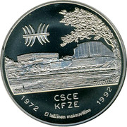 Finland 5 ECU Jean Sibelius 1992 UNC X# 1 CSCE KFZE EL LAILLINEN MAKSUVÄLINE coin reverse Finland 5 ECU Jean Sibelius 1992 UNC X# 1 CSCE KFZE EL LAILLINEN MAKSUVÄLINE coin reverse
