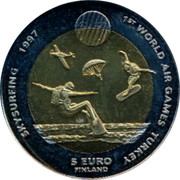 Finland 5 Euro 1st World Air Games - Skysurfing 1997 Proof X# 43 1ST WORLD AIR GAMES TURKEY SKYSURFING 1997 5 EURO FINLAND coin reverse Finland 5 Euro 1st World Air Games - Skysurfing 1997 Proof X# 43 1ST WORLD AIR GAMES TURKEY SKYSURFING 1997 5 EURO FINLAND coin reverse
