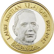 Finland 5 Euro (2nd President Kristian Relander) LAURI KRISTIAN RELANDER 1883-1942 coin reverse Finland 5 Euro (2nd President Kristian Relander) LAURI KRISTIAN RELANDER 1883-1942 coin reverse