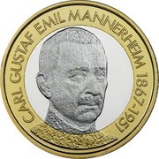 Finland 5 Euro Carl Gustaf Emil Mannerheim 2017 CARL GUSTAF EMIL MANNERHEIM 1867-1951 coin reverse Finland 5 Euro Carl Gustaf Emil Mannerheim 2017 CARL GUSTAF EMIL MANNERHEIM 1867-1951 coin reverse