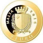 Malta 5 Euro Smallest Gold Coin in the World - The Zecchino 2014 Proof KM# 160 MALTA 2014 REPUBBLIKA TA' MALTA 5 EURO coin obverse Malta 5 Euro Smallest Gold Coin in the World - The Zecchino 2014 Proof KM# 160 MALTA 2014 REPUBBLIKA TA' MALTA 5 EURO coin obverse