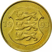 Estonia 5 Krooni 75th anniversary Declaration of Independence 1993 KM# 29 19 93 coin obverse Estonia 5 Krooni 75th anniversary Declaration of Independence 1993 KM# 29 19 93 coin obverse