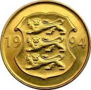 Estonia 5 Krooni 75th Anniversary - Estonian National Bank 1994 KM# 30 19 94 coin obverse Estonia 5 Krooni 75th Anniversary - Estonian National Bank 1994 KM# 30 19 94 coin obverse