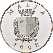 Malta 5 Liri 200th Anniversaru of the Anti-French Revolution 1998 Proof KM# 112 MALTA 1998 coin obverse Malta 5 Liri 200th Anniversaru of the Anti-French Revolution 1998 Proof KM# 112 MALTA 1998 coin obverse