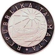 Malta 5 Liri Decade for Women 1984 Proof KM# 71 REPUBBLIKA TA MALTA coin obverse Malta 5 Liri Decade for Women 1984 Proof KM# 71 REPUBBLIKA TA MALTA coin obverse