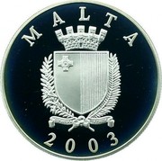 Malta 5 Liri Grand commander Sir Adriano Dingli 2003 Proof KM# 120 MALTA 2003 coin obverse Malta 5 Liri Grand commander Sir Adriano Dingli 2003 Proof KM# 120 MALTA 2003 coin obverse