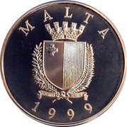 Malta 5 Liri Mattia Preti 1999 Proof KM# 113 MALTA 1999 coin obverse Malta 5 Liri Mattia Preti 1999 Proof KM# 113 MALTA 1999 coin obverse