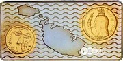 Malta 5 Liri Millennium 2000 Proof KM# 114 A .D. 2000 REPUBBLIKA TA' MALTA LM 5 NGB coin obverse Malta 5 Liri Millennium 2000 Proof KM# 114 A .D. 2000 REPUBBLIKA TA' MALTA LM 5 NGB coin obverse
