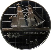 Malta 5 Liri Providenza 1984 Prooflike KM# 70 PROVIDENZA 1848 MALTESE MARITIME HISTORY LM 5 coin reverse Malta 5 Liri Providenza 1984 Prooflike KM# 70 PROVIDENZA 1848 MALTESE MARITIME HISTORY LM 5 coin reverse