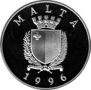Malta 5 Liri Summer Olympic Games 1996 Atlanta 1996 Proof KM# 110 OLYMPIC GAMES 1996 LM 5 coin obverse Malta 5 Liri Summer Olympic Games 1996 Atlanta 1996 Proof KM# 110 OLYMPIC GAMES 1996 LM 5 coin obverse