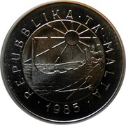 Malta 5 Liri Tagliaferro 1985 Prooflike KM# 73 ∙ REPUBLIKA ∙ TA' ∙ MALTA ∙ 1985 coin obverse