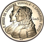 Malta 5 Liri University of Malta 1993 Proof KM# 106 F. HUGO DE LOUBENX VERDALA ∙ F. EMMANUEL PINTO LM5 coin reverse Malta 5 Liri University of Malta 1993 Proof KM# 106 F. HUGO DE LOUBENX VERDALA ∙ F. EMMANUEL PINTO LM5 coin reverse